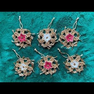 Handmade Macrame Crochet Snowflake Ornaments